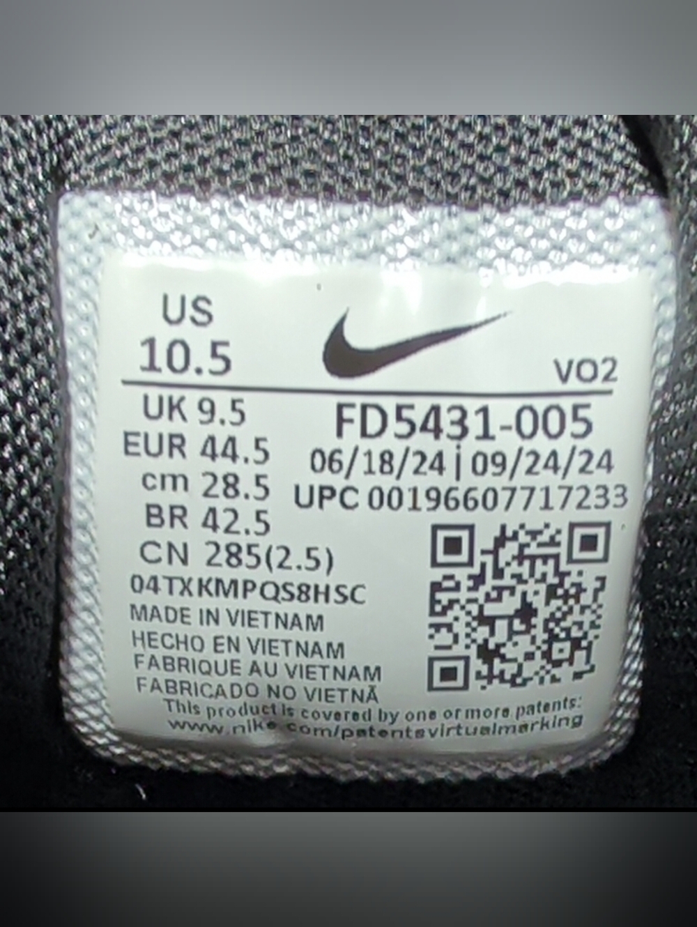 Nike Metcon 9 TB 'Black White Smoke Grey' FD5431-005 size 10.5 - Picture 10 of 10